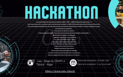 Lancement officiel des inscriptions au hackathon CRAPC –INAPI « AGRIFOOD Hackathon Algerie 2026 »