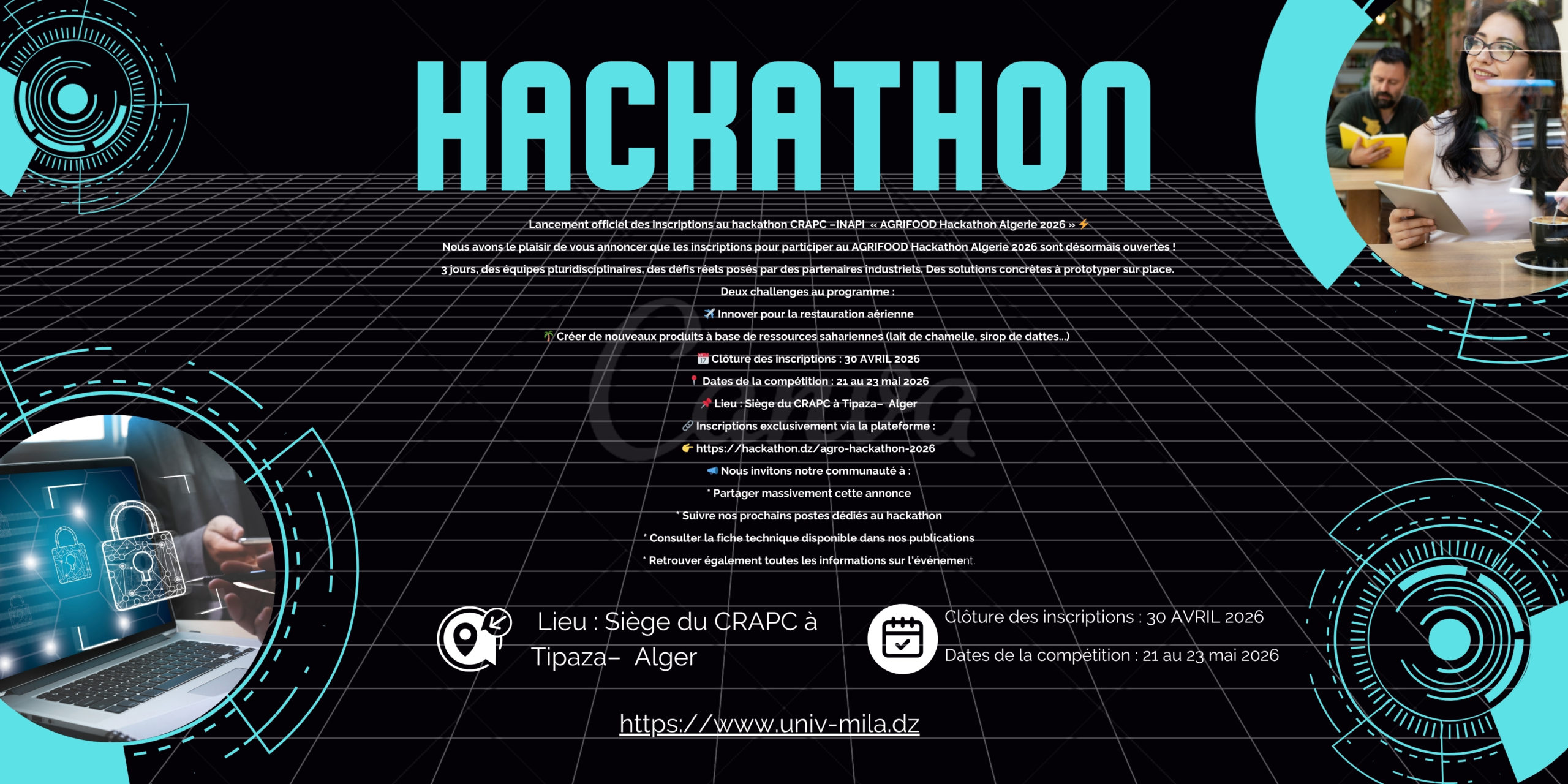 Lancement officiel des inscriptions au hackathon CRAPC –INAPI « AGRIFOOD Hackathon Algerie 2026 »