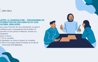 Appel à candidature – Programme de formation en diplomatie du Sud global (Malaisie)